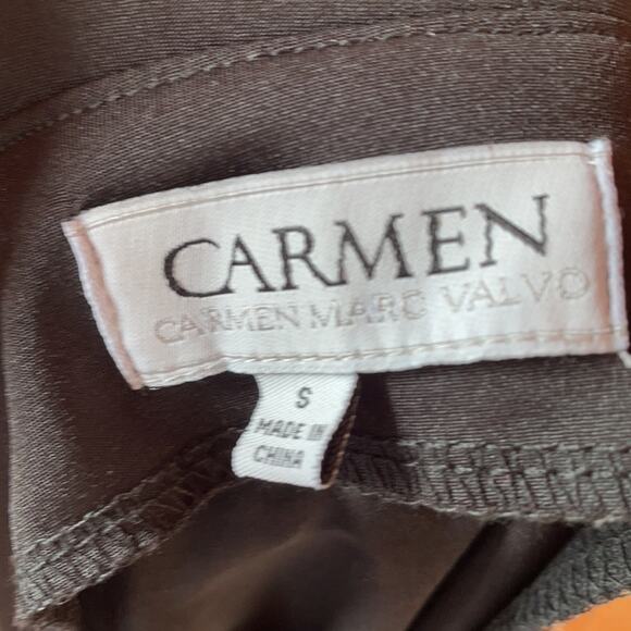 Carmen Marc Valvo Women’s Blue Beaded Sleeveless Cowl Neck Pullover Top Size S - Picture 6 of 6